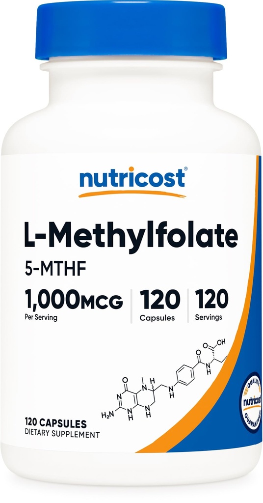 Nutricost Mefolate 1000mcg, 120 Vegetarian Capsules - Gluten Free, Non-GMO