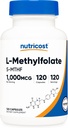 Nutricost Mefolate 1000mcg, 120 Vegetarian Capsules - Gluten Free, Non-GMO