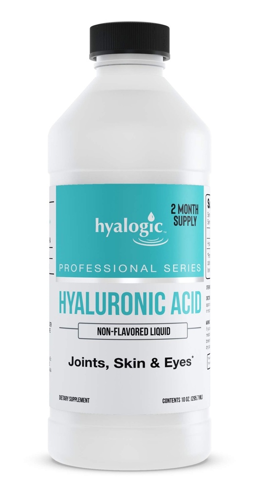 Hyalogic Hyaluronic Acid Liquid Supplement - 50mg High Molecular Weight Hyaluronic Acid for Joints, Advanced Joint Support, Vegan Oral Hydration Formula, 10 oz
