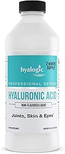 Hyalogic Profesyoneller Serisi - Tüm Vücut Hydration için Hyaluronik Asit Supplement - 100 mg Ingestible HA Liquid Supplement; Odorless, Tasteless & Preservative Free for Skin & Eyes - 10 ozonic Acid Supplement