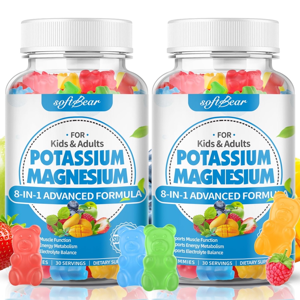 Yetişkinler Çocuklar için yumuşak taşıyıcı Şeker Ücretsiz Pyum Magnezyum Gummies, Yüksek Abhidrasyon Pagon Tamam Gummies Destekler Leg Cramps & Muscle & Immune Health, Delicious Karma Fruit Flavor 120
