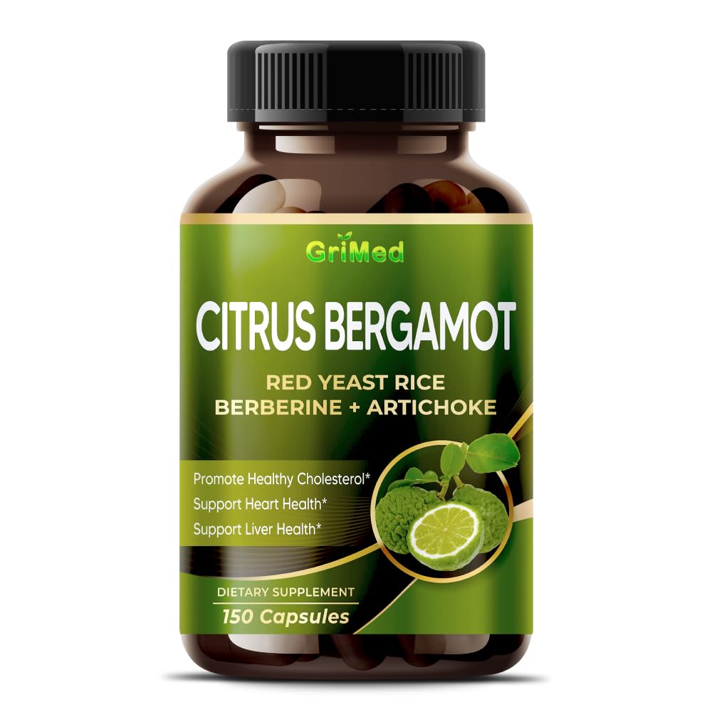 Citrus Bergamot 50:1 Extract 20.400mg με Red Yeast Rice, Σκόρδο, Artichoke για υγιή χοληστερόλη, Heart Health - Made in The USA (150 Count (Pack of 1))