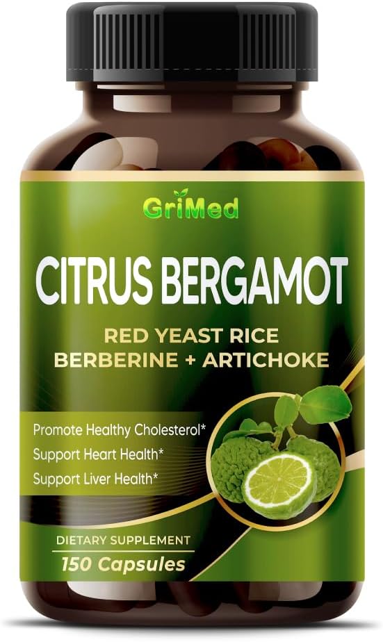 Citrus Bergamot 50:1 Red Yeast Rice, Arti, Artichoke for Health Cholesterol, Heart Health - Made in the USA (150 Kont)