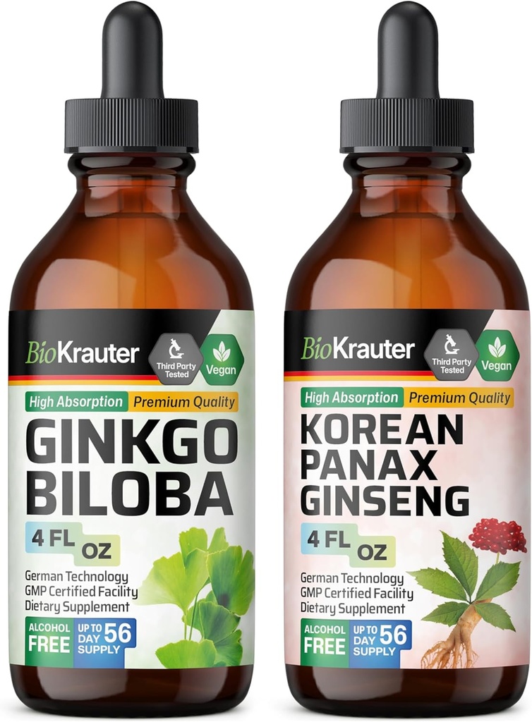 BIO KRAUTER Ginkgo Biloba Βάμμα 4 Fl. Oz. & Ginseng Βάμμα 4 Fl. Oz.