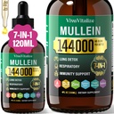 Lungs için Mullein Drops,144000 mg Lungs Cleanse & Respiratory Function Health Breathing Immune, Digestive System, Natural Herbal Supplement Sugar & Alkol-Free,120-Day Supply