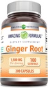 Amazing Formulas Ginger Root 4:1 Supplement | 1500 Mg Per | 200 Capsules Supplement | Non-GMO | Gluten Free | Made in USA