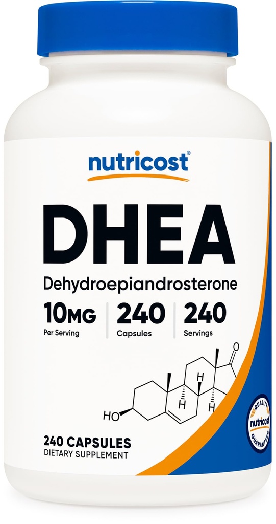 Nutricost DHEA (10mg) 240 Capsules - Dehydroepiandrosterone, Vegetarian-Friendly, GMO-Free