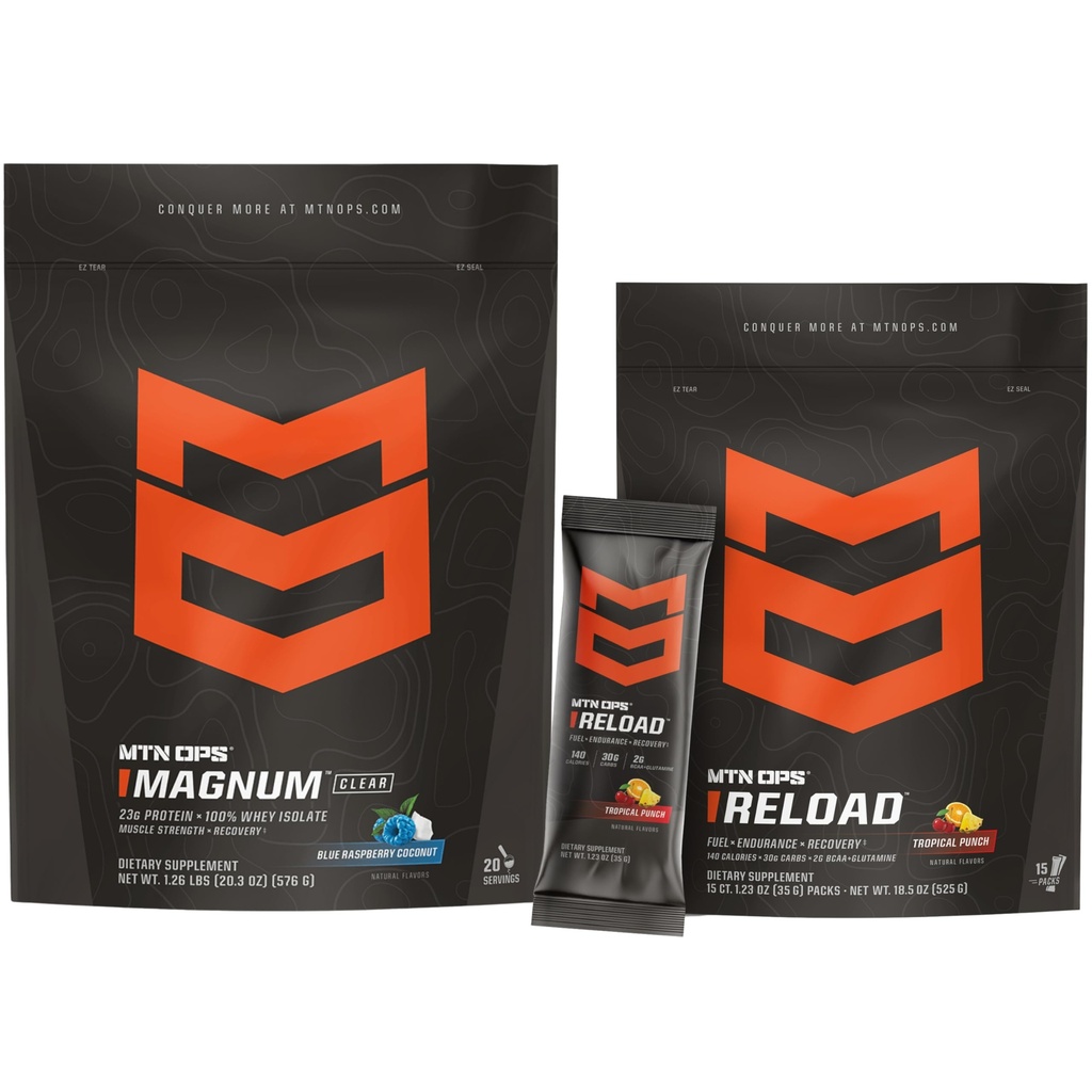 MTN OPS Magnum Clear Blue Raspberry Coconut & Reload Tropical Punch Bundle