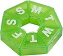 EZY DOSE Weekly Pill Organizer, Medicine Box, and Vitamin Planner, Travel Pill Planner, Φορητή Αποθήκευση, 7-Sided, Green, BPA Δωρεάν