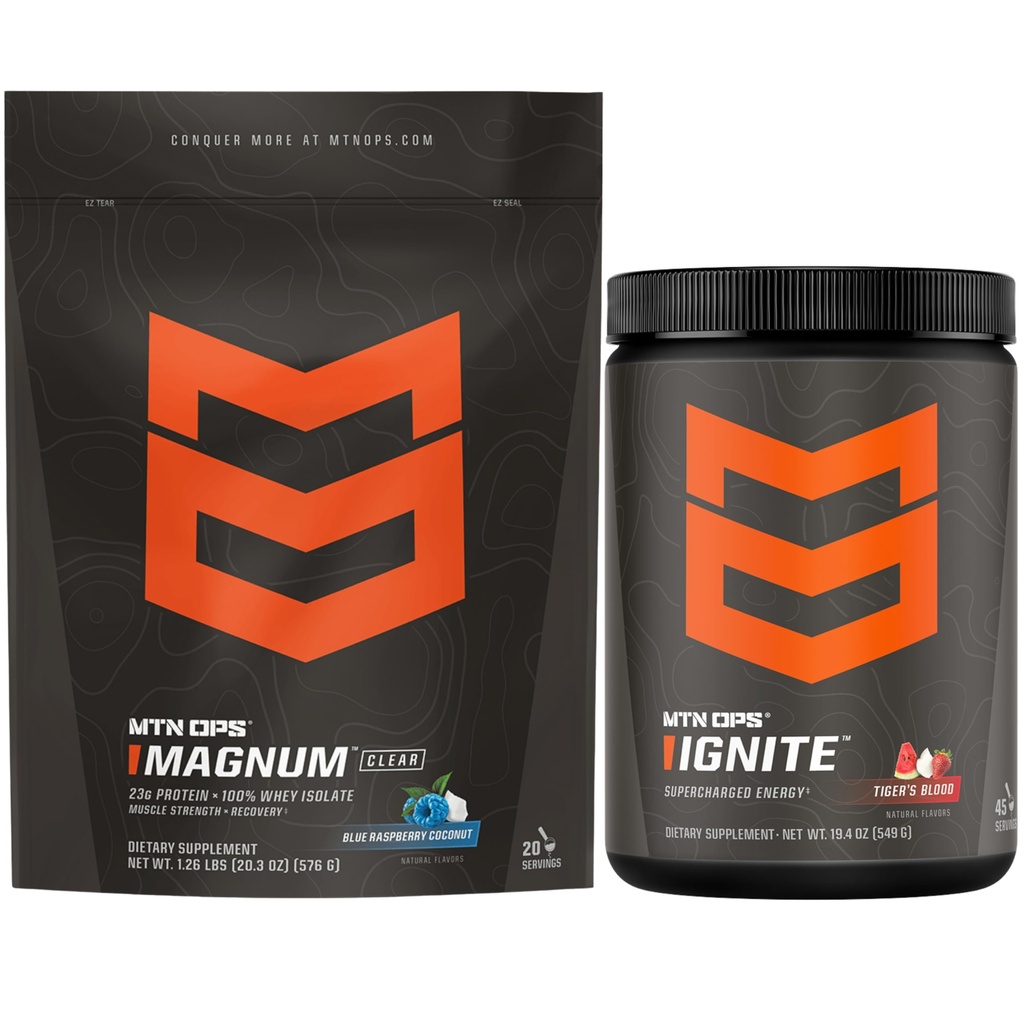 MTN OPS Magnum Clear Blue Raspberry Coconut & Ignite Tiger's Blood Bundle