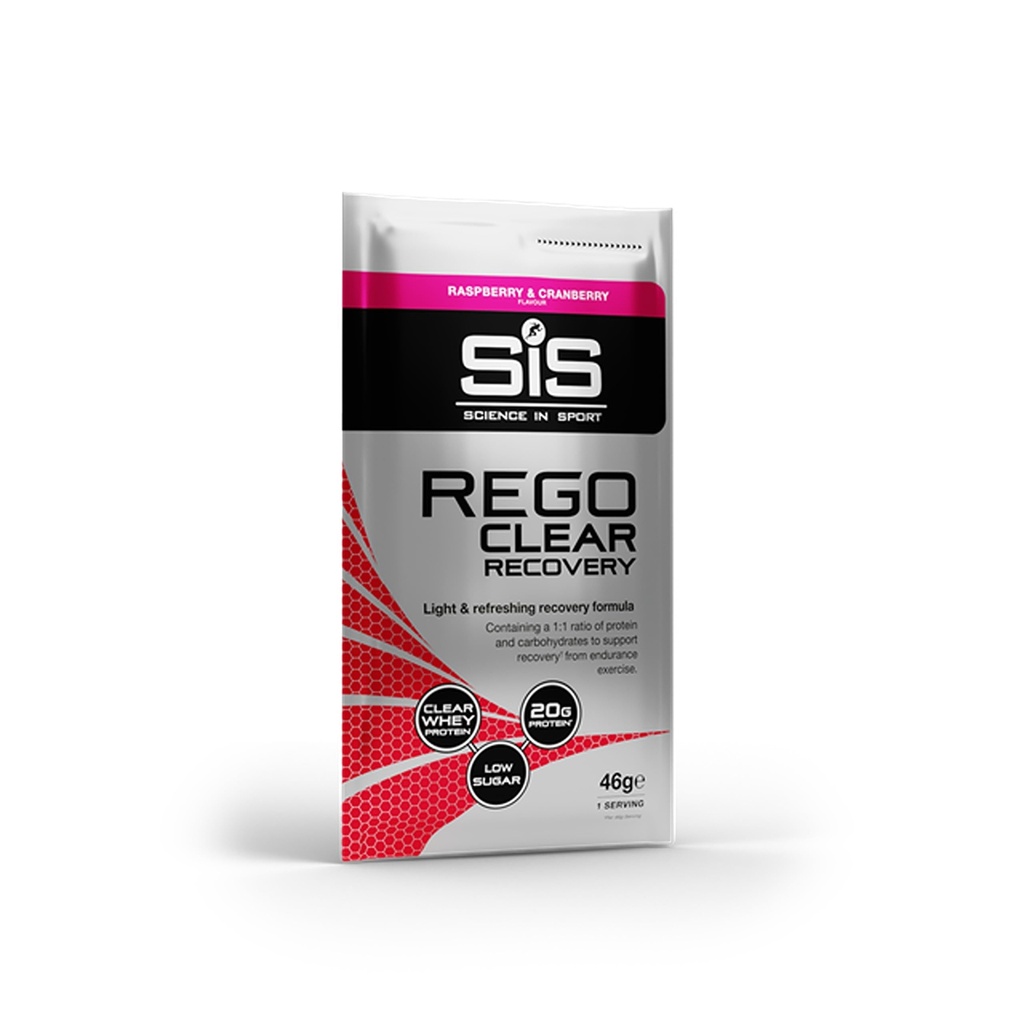 SiS REGO Clear Recovery - Clear Protein Powder & Refuel Drink for Muscle Support - 20g Protein & 21g Carbohydrates - Sports Nutrition - Raspberry & Cranberry Flavor - 1.6oz - 15 Count