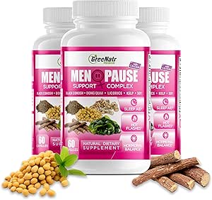 GreeNatr Menopause Supplements for Women - Perimenopause Supplements Women with Dong Quai & Black Cohosh for Menopause Hot Flashes - Menopause Support for Sleep Quality & Hormon Balance - 3 Şişes