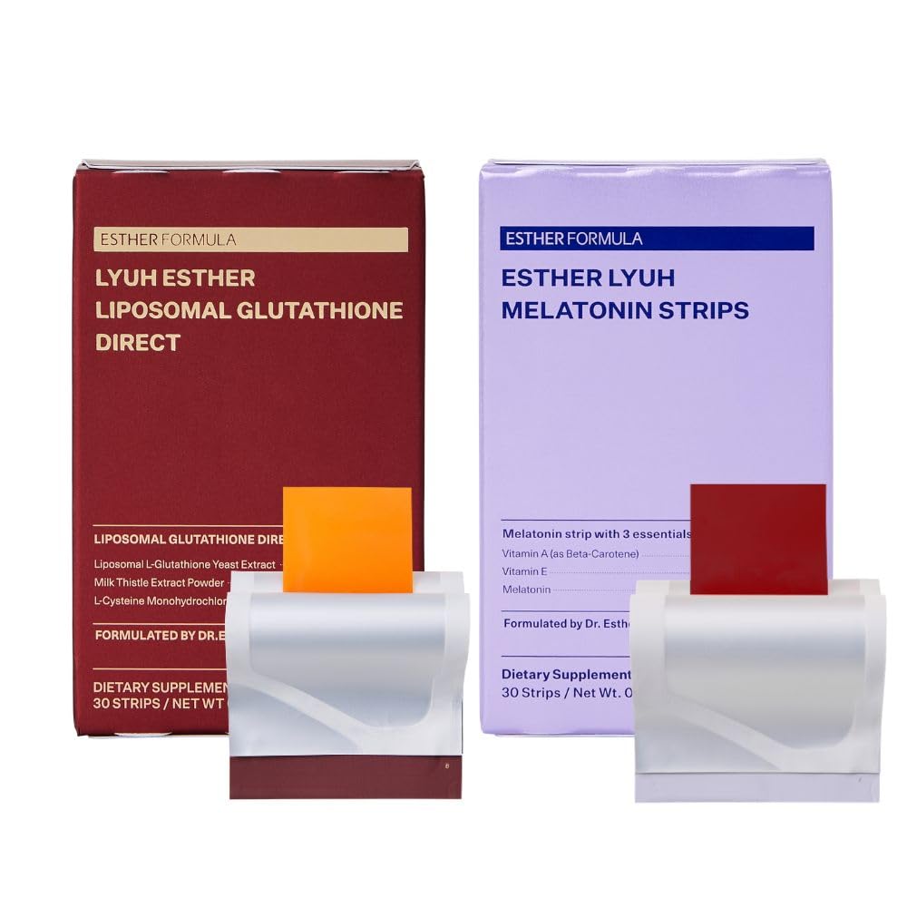 ESTHER FORMULA Night Reset Duo — Glutathione Strips (30 ct) & Melatonin Strips (30 ct) | Fast-Absorbing Oral Sleep Strips | Melatonin Sleep Aid, Fall Asleep Faster, Stay Asleep Longer, Antioxidant Sup