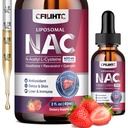 Liposomal Liquid NAC Supplement N-Acetyl Cysteine Drops, N Acetyl Cysteine 600mg with Glutathione, Resveratrol & Zinc for Adults & Kids Liver Lung Antioxidant Immune & Skin Health, Strawberry 2 Fl Oz
