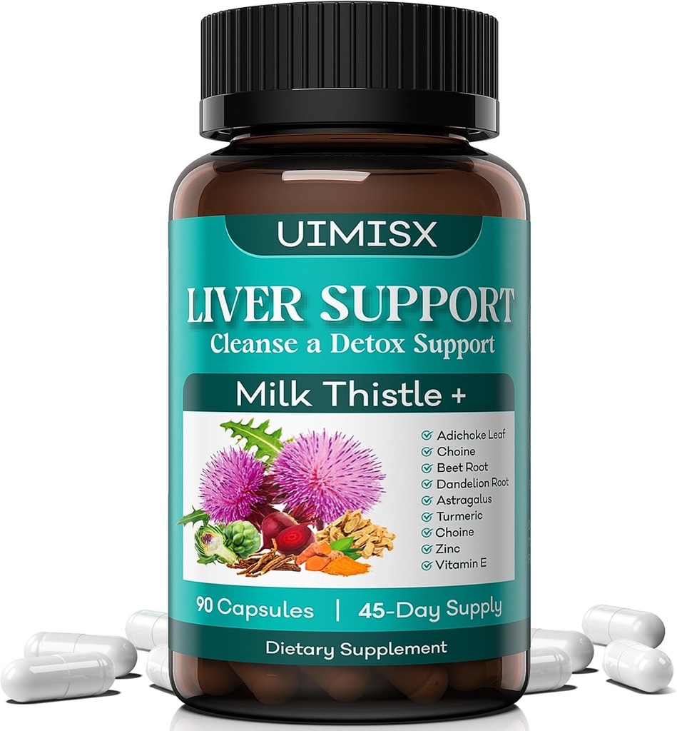 Süt Butle Supplement - Liver Detox Cleanse Formula Herbal Liver Support with Milk Thistle, Dandelion Root, Artichoke, Turmeric, Astragalus for Liver Health, 90 Capsules