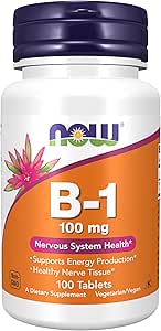 NOW Τρόφιμα Βιταμίνη Β-1 (Θιαμίνη) 100mg, 100 δισκία (πακέτο των 2)