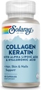 SOLARAY Κολλαγόνο Κερατίνης με Άλφα Λιποϊκό Οξύ και Υαλουρονικό Οξύ - τύπου I, II και III χάπια κολλαγόνου - Μαλλιά, δέρμα, νύχια, και Κοινή Υποστήριξη Υγείας - 30 Υπηρεσίες, 60 κάψουλες