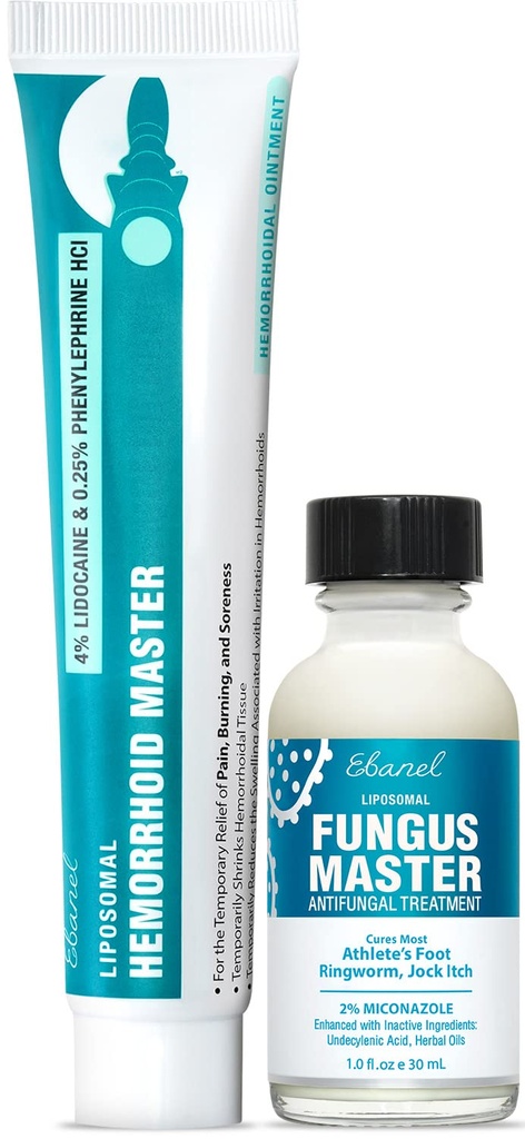 Ebanel Bundle of Hemorrhoid Master, and Foot Fungus Treatment 1 Oz