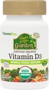 NaturesPlus Πηγή Ζωής Κήπος Βιταμίνη D3-60 Κάψουλες Vegan, Συσκευασία των 3 - Υποστήριξη ανοσοποιητικού συστήματος - Πιστοποιημένο οργανικό, μη ΓΤΟ, Χωρίς γλουτένη - 90 Σύνολο Σερβίρει