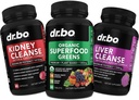 Organik Superfood Greens & Fruit Supplements - Liver Kidney Cleanse Detox Support Supplement - Green Veggie Toz Yemekleri ve Kidneys'e Yardım, Bladder Control & Urinary Tract Health