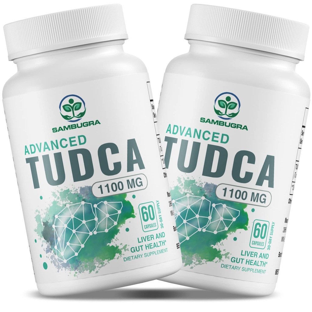 Sambugra TUDCA συμπληρώματα ήπατος 1100mg, 3ο μέρος δοκιμαστεί υπερσύγχρονη δύναμη αλάτι TUDCA συμπλήρωμα, υποστήριξη ήπατος για καθαρισμό και επισκευή Detox, 120 κάψουλες
