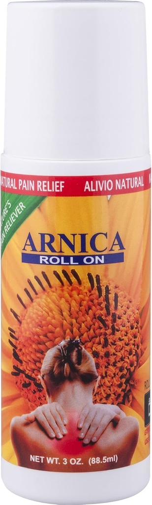 Sanar Naturals Arnica Roll On, 3 oz - Max Strength Relief, Fast Acting Muscle Rub Ointment, Clear Gel