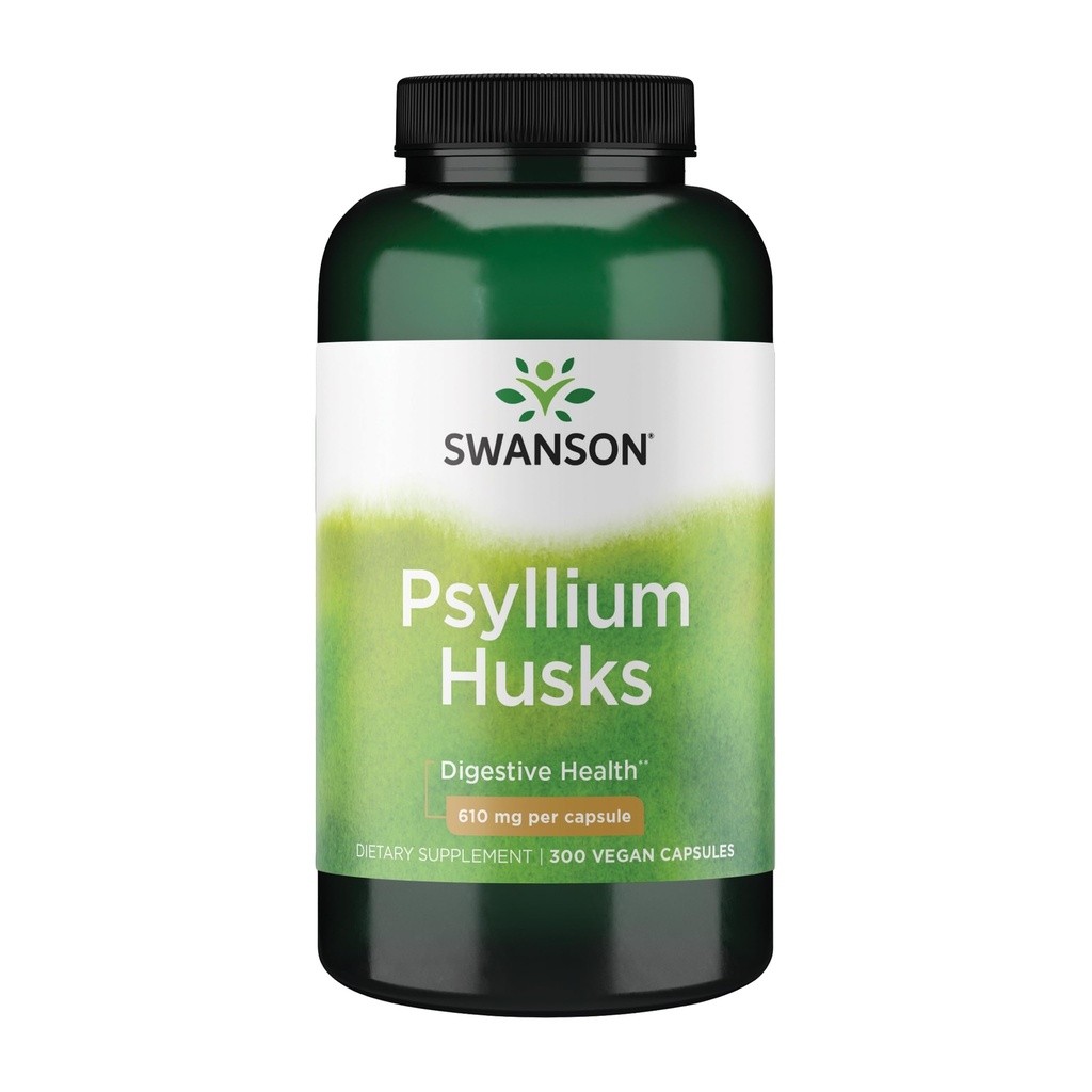 Swanson Psyllium Husk Diyetsel Fiber Supplement 610 mg 300 Capsules