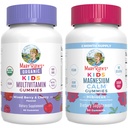 MaryRuth's Gummies for Kids-USDA Organic Multivitamin (Mixed Berry & Cherry), & Magnezyum Calm (Hibiscus) | No Gelatin! | Vitamins for Immunity, Gut Health, & General Wellness | Vegan, Non-GMO