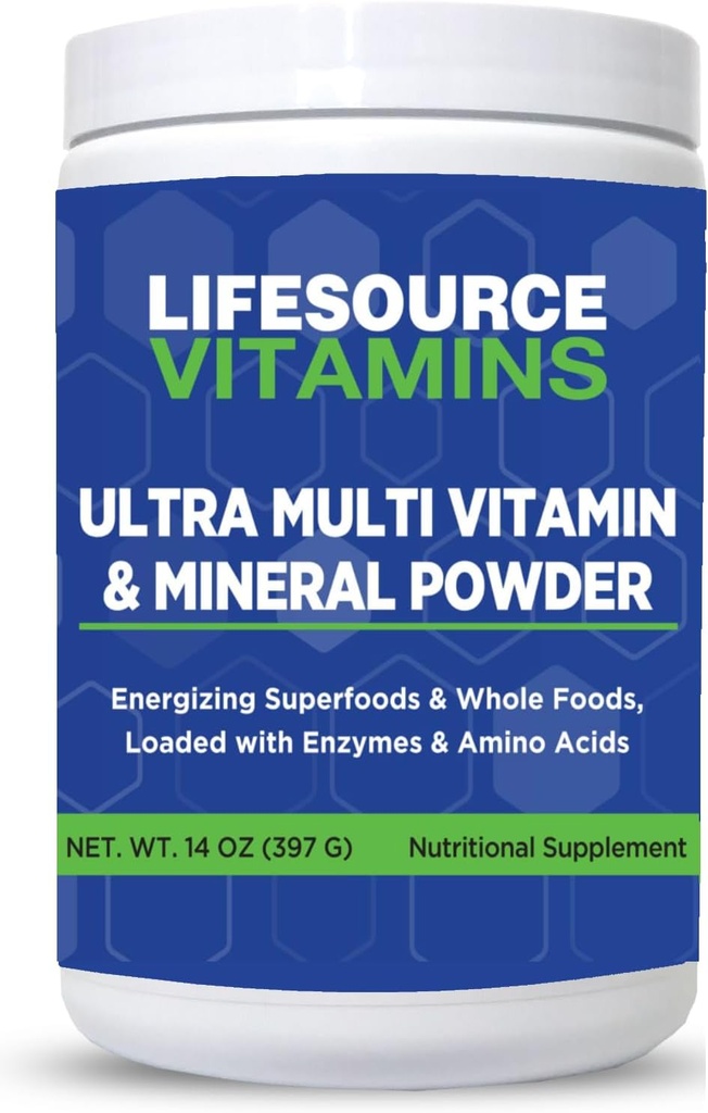 LifeSource Βιταμίνες Ultra Multi Vitamin & Mineral Powder - Ολόκληρα τρόφιμα με βάση - 30 ημέρες προσφοράς