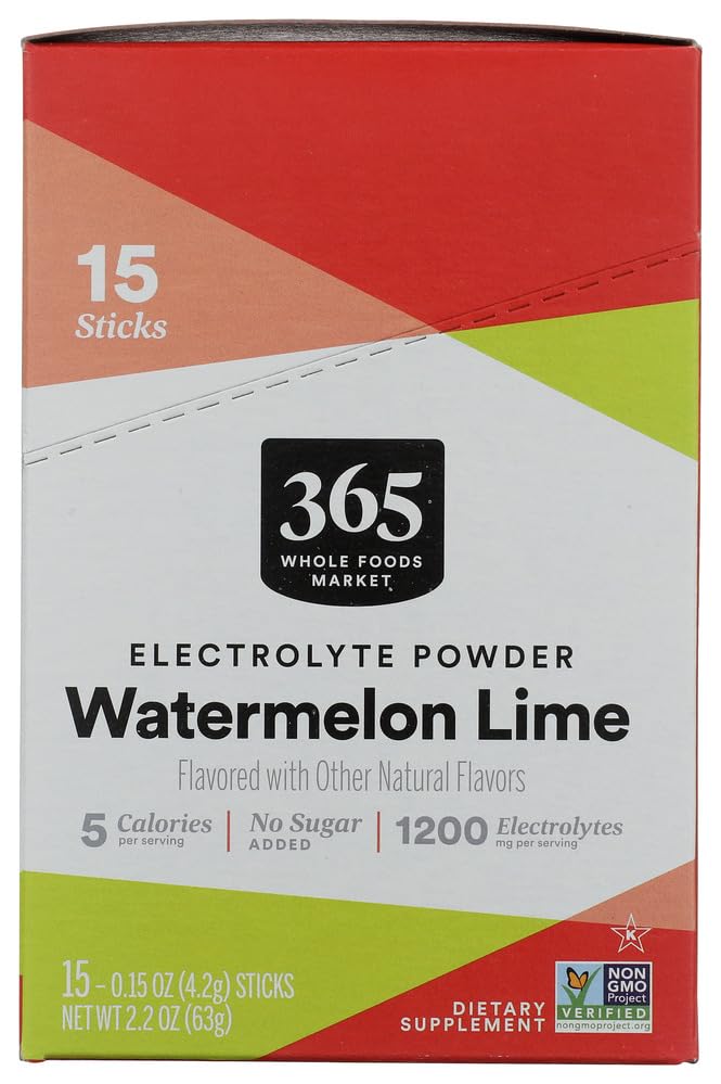 365 by Whole Foods Market Watermelon Lime Electrolyte Stick 15 Count, 0.15 OZ