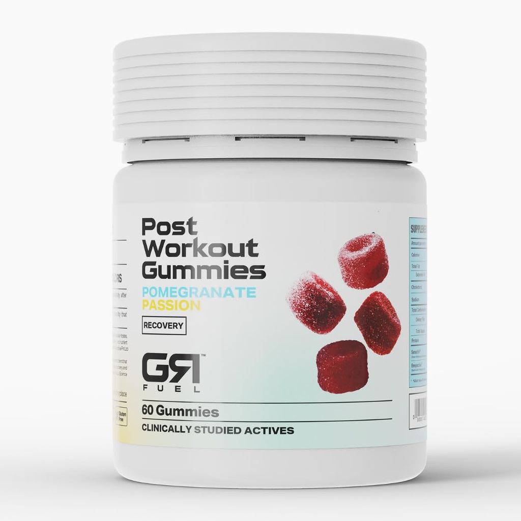 GR Fuel Post Workout Gummies | Beetroot & Pomegranate for Muscle Recovery & Endurance | with Senactiv & Beepactive | Vegan, USA Made & GMP Certified | 30 Servings (Pomegranate Passion)