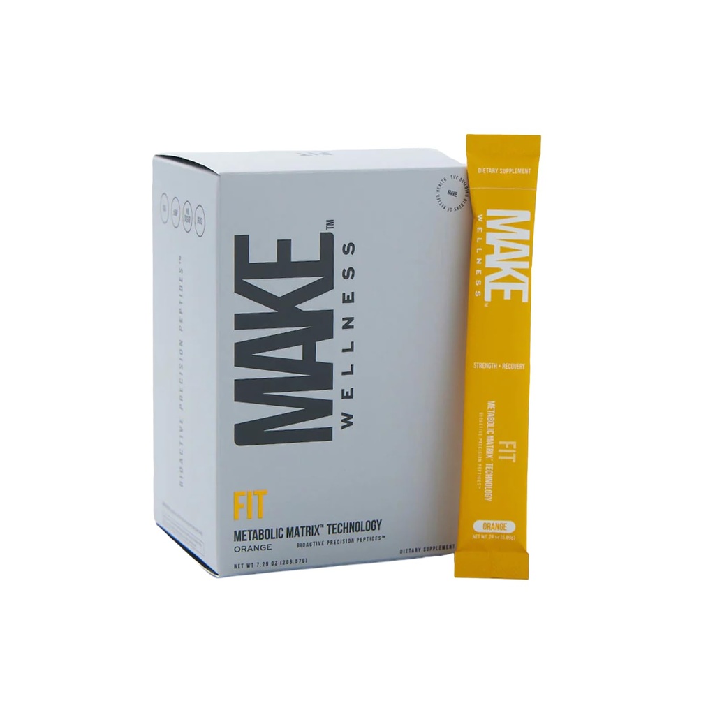 FIT Peptides | 30 Sachets | Supports Muscle Recovery & Tone | Helps Reduce Post-Exercise Discomfort | Vitamin D3 & Magnesium Glycinate | Natural Orange Flavor