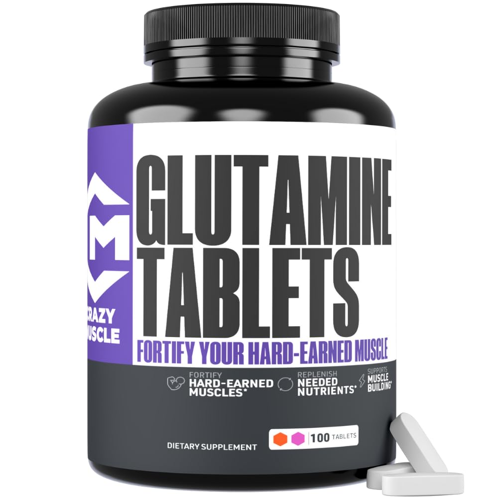 Crazy Muscle Keto Friendly L Glutamine Capsules 1000mg, Post Workout Supplement to Increase Recovery, Decrease Delayed Onset Muscle Soreness, Reinforce Strength Gains & Heal Leaky Gut (100 Pills)