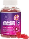 Κολλαγόνο Peptides Gummies με 2500 mcg Βιοτίνη - Υδρολυμένη πρωτεΐνη τύπου I & III Multi Collagen συμπλήρωμα με βιταμίνη C & ψευδάργυρο - Υποστήριξη για τα μαλλιά, το δέρμα, τα νύχια, Νόστιμο Ρόδι Γεύση - 120 Gummies