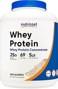 Nutricost Whey Protein Powder, Unflavored, 5 λίβρες - από την πρωτεΐνη Whey συμπυκνωμένο