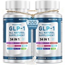 GLP-1 Supplement, 34-in-1 Formula to Support Healthy GLP1 Levels, digestion & Gut Health, with Berberine, Bitter Melon, Cinnamon, Turmeric, Probiotics, Prebiotics & Digestive Enzymes, 200 Capsules