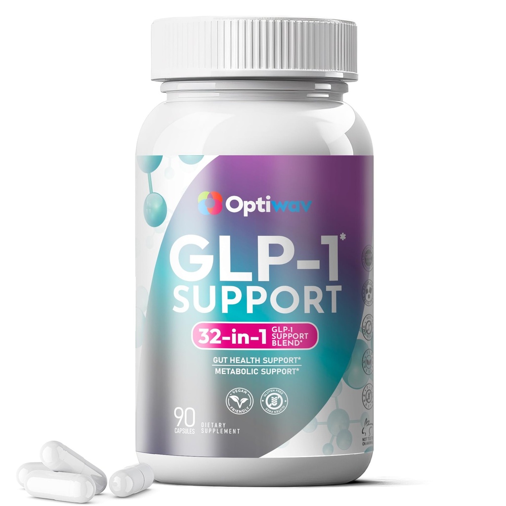 GLP-1 Support Supplement for Weight Loss - 32-in-1 with Probiotics for Fat Burn Boost Metabolism & Gut Health - Natural Daily Oral GLP1 Support for Women & Men - Vegan Gluten Free