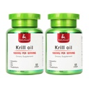 2 Şişeler Antarktika Krill Oil 1000 mg with Omega-3s EPA, DHA, Astaxanthin ve Phospholipids 60 Softgels Supplement No Fishy Aftertaste for Common, Heart, Brain and Immunity - 120 Softgels