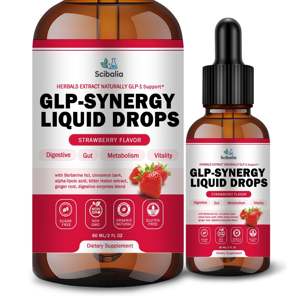 GLP-1 Supplement Drops for Men & Women, Natural 12-in-1 GLP 1 Boost w. Berberine HCI Digestive Enzyme for Appetite Craving Metabolism & Digestive, GLP-1 Daily Cuting Drink Mix Liquid More Potency