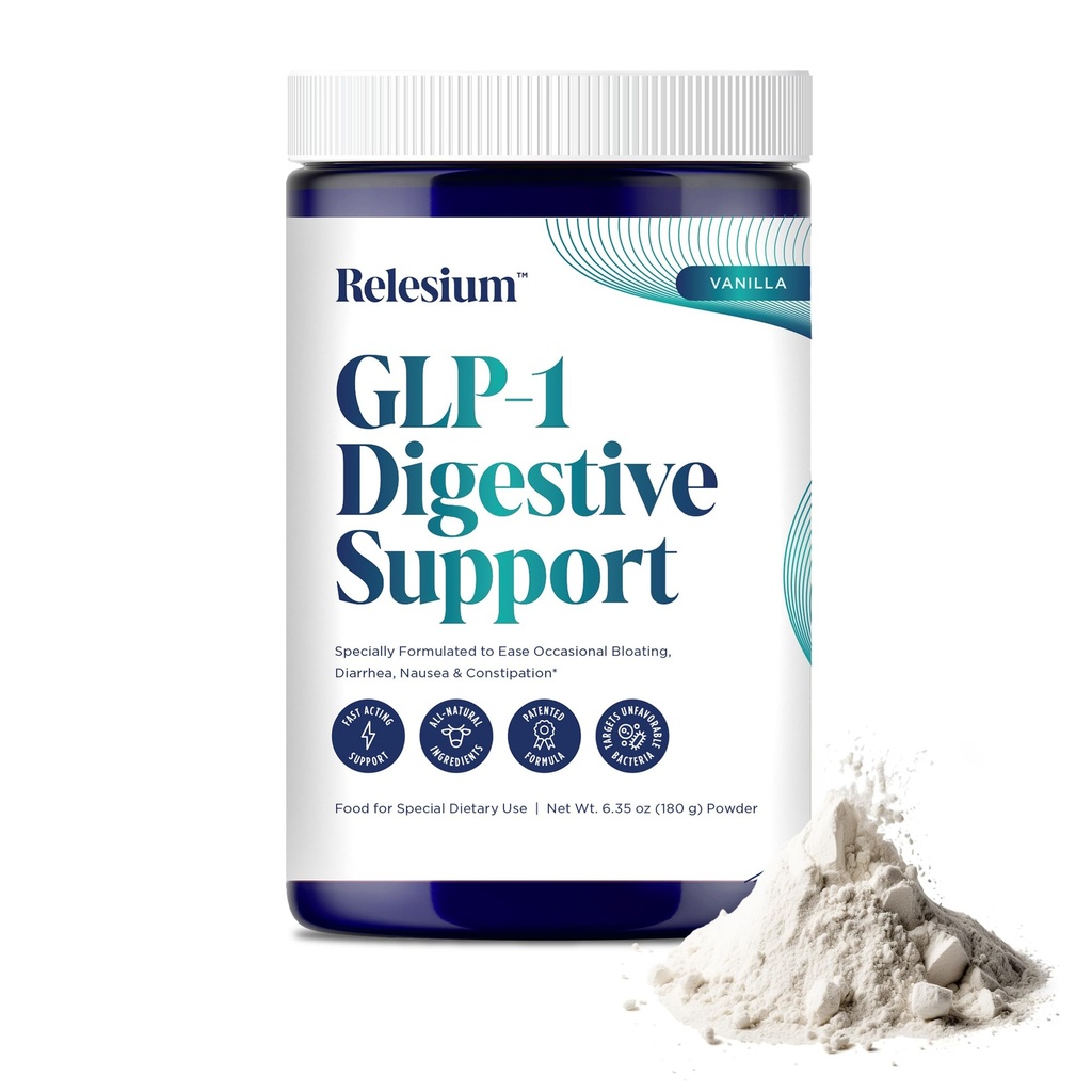 GLP-1 Digestive Health Support, Powder Supplement, 6.35 Oz, Gut Health for Women & Men, Clinically Proven Natural Blend for Bloating, Nausea, Diarrhea and Upset Stomach Relief for Adults