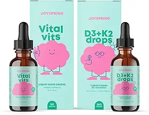 JoyΆνοιξη σταγόνες βιταμίνης D για Toddlers για την υποστήριξη της ανάπτυξης και της καθημερινής πολυβιταμίνης με Burdock Root & Elderberry για τα παιδιά Immune Booster