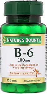 Nature's Bounty Vitamin B6, 100 mg, 100 Tabletler (Görünen 5)