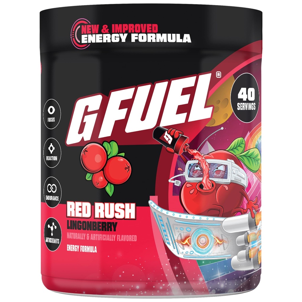 G FUEL Energy Formula, Red Rush Lingonberry, 9.6 oz (272 g)