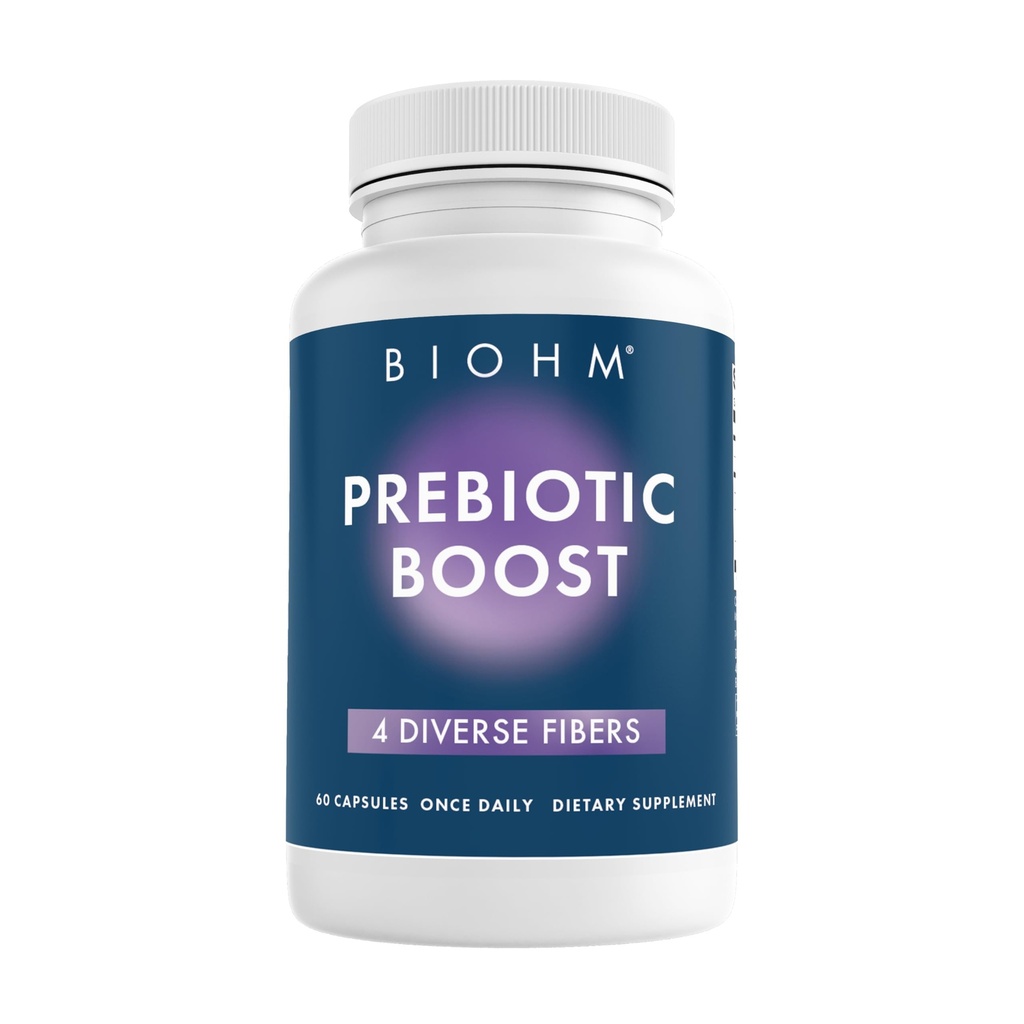 BIOHM Prebiotic Fiber Συμπλήρωμα (60 κάψουλες) 4 Diverse Dietary Fibers to Support Probiotic Environment, Helps Gut Health and Immune System, Περιλαμβάνει Inulin & Apple Pectin Powder