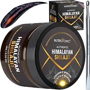NutroTonic® Authentic Himalayan SHILAJIT® | 60 Gün Güneş Kuru Organik En Potent Premium Operasyon | Laboratuvar Güvenlik için Test Edildi | Fulvic Acid Kaynağı% 99 & Humic Acid +1% 0.0