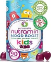 NUTRAMIN Kids Mood Boost Vegan Vitamin Gummy: Ashwagandha & Vitamin B Complex to Relax & Focus - Sugar-Free, Anti-Safe, Non-GMO 90 ctt