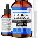 Super Natural Goods Biotin & Collagen Vitamins - Saç Kaybı, Gut Health, Anti-Aging, Skin Care & Nails - ABD'de Made in ABD, Non-GMO & Cruelty Free (4 Ounce- 15,000 s)