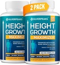 SILVERPEAKS Büyüme Capsules to Grow Taller - Bone Strength için yüksek büyüme Maximizer - ABD'de Made - Natural Get Taller Supplement to improve Bone growth - Pack of 2