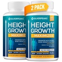 SILVERPEAKS Growth Capsules to Grow Taller - Height Growth Maximizer with Calcium for Bone Strength - Made in USA - Natural Get Taller Supplement to Increase Bone Growth - Pack of 2