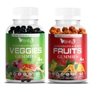 VITINITY Fruit and Veggies Supplement Gummies – Greens Gummies with Real Fruits & Vegetables – Vegan Fruit Gummies & Super Greens Gummies for Adults & Kids, 60 Count (30 Day Supply)